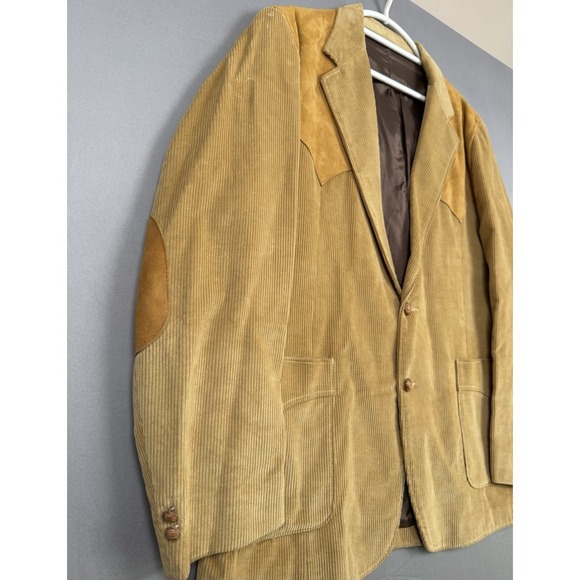 Vintage Brad Whitney Corduroy Sport Coat Mens 44 Suede Leather Western Jacket - Picture 9 of 11